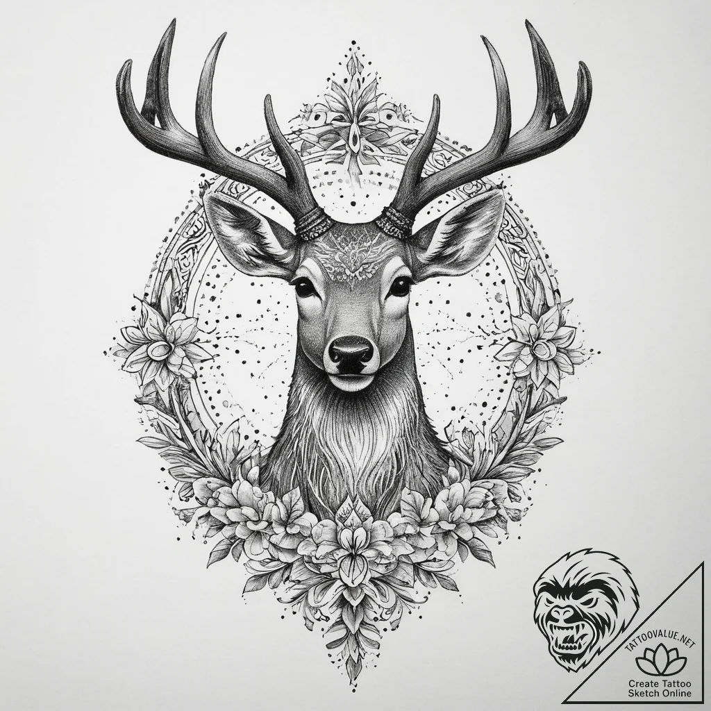 Tattoo sketch slavic embroidery pattern with... - tattoo sketch (№1759357052_0, 01.10.2025 22:17) — tattoovalue.net