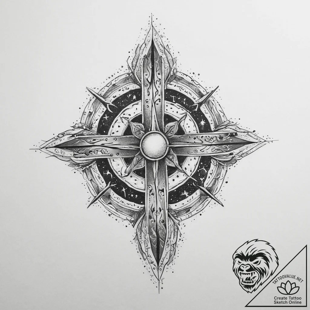 Tattoo sketch cosmic universe, tattoo flash s... - tattoo sketch (№1759357250_0, 01.10.2025 22:20) — tattoovalue.net