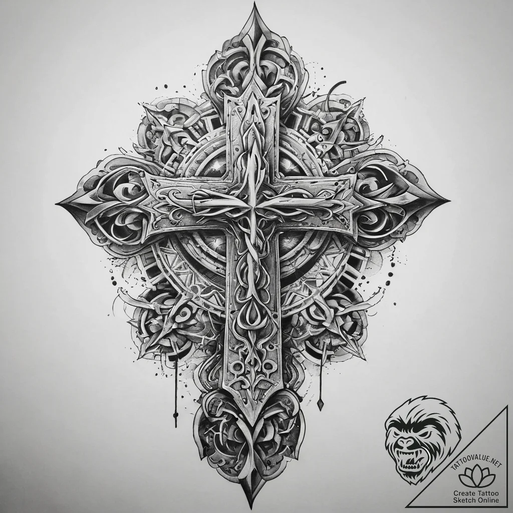 Tattoo sketch blessed portrayal, tattoo drawi... - tattoo sketch (№1759357846_0, 01.10.2025 22:30) — tattoovalue.net