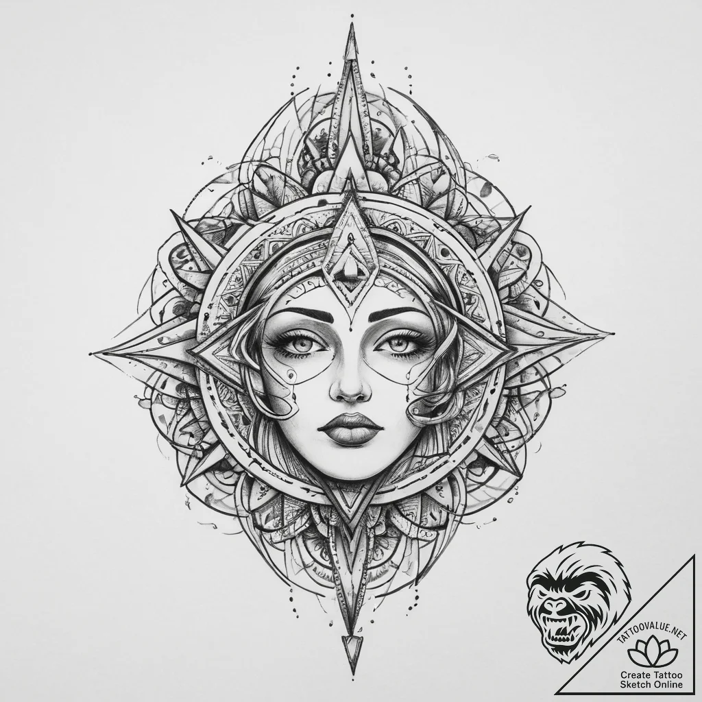 Tattoo sketch cosmic soul, tattoo sketch desi... - tattoo sketch (№1759359631_0, 01.10.2025 23:00) — tattoovalue.net