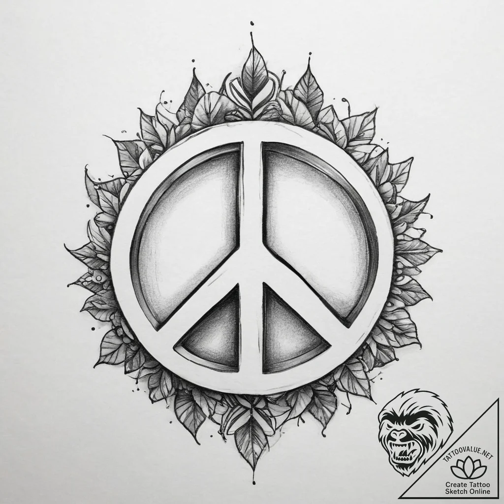 Tattoo sketch peace, tattoo sketch design, on... - tattoo sketch (№1759360424_0, 01.10.2025 23:13) — tattoovalue.net