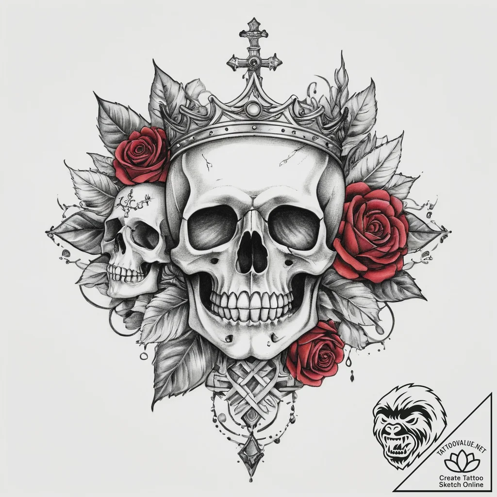 Tattoo sketch shen ring with a crown, tattoo... - tattoo sketch (№1759360820_0, 01.10.2025 23:20) — tattoovalue.net