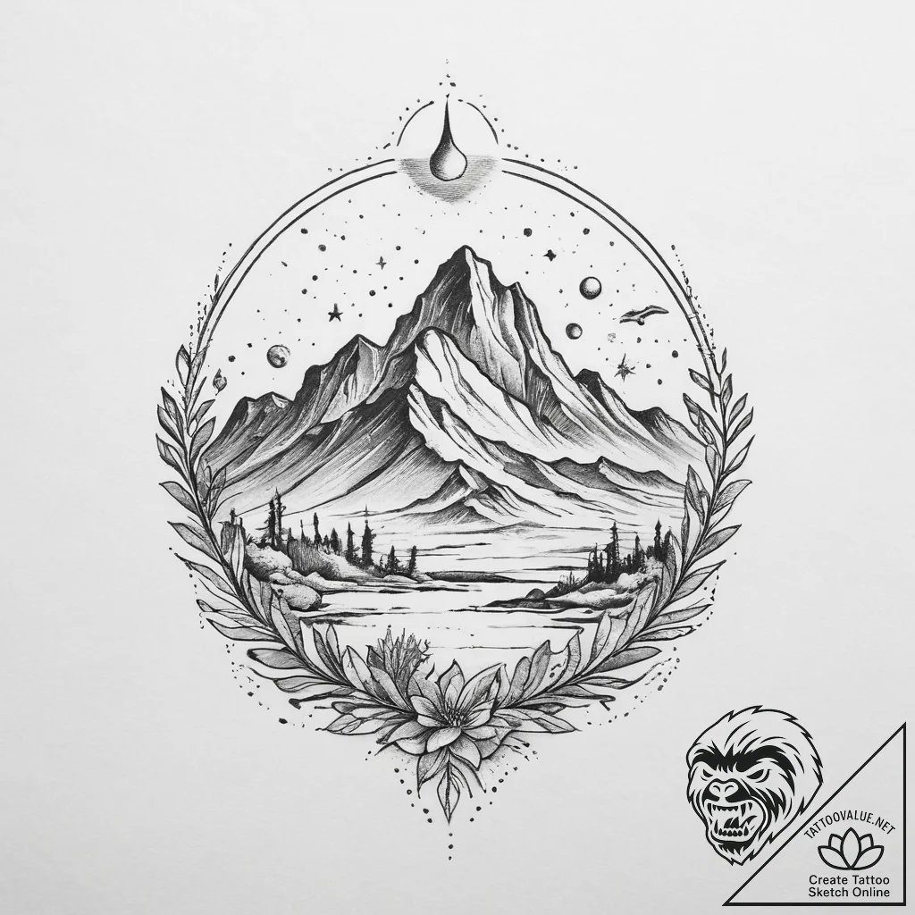 Tattoo sketch desert, tattoo flash sheet desi... - tattoo sketch (№1759364003_0, 02.10.2025 00:13) — tattoovalue.net