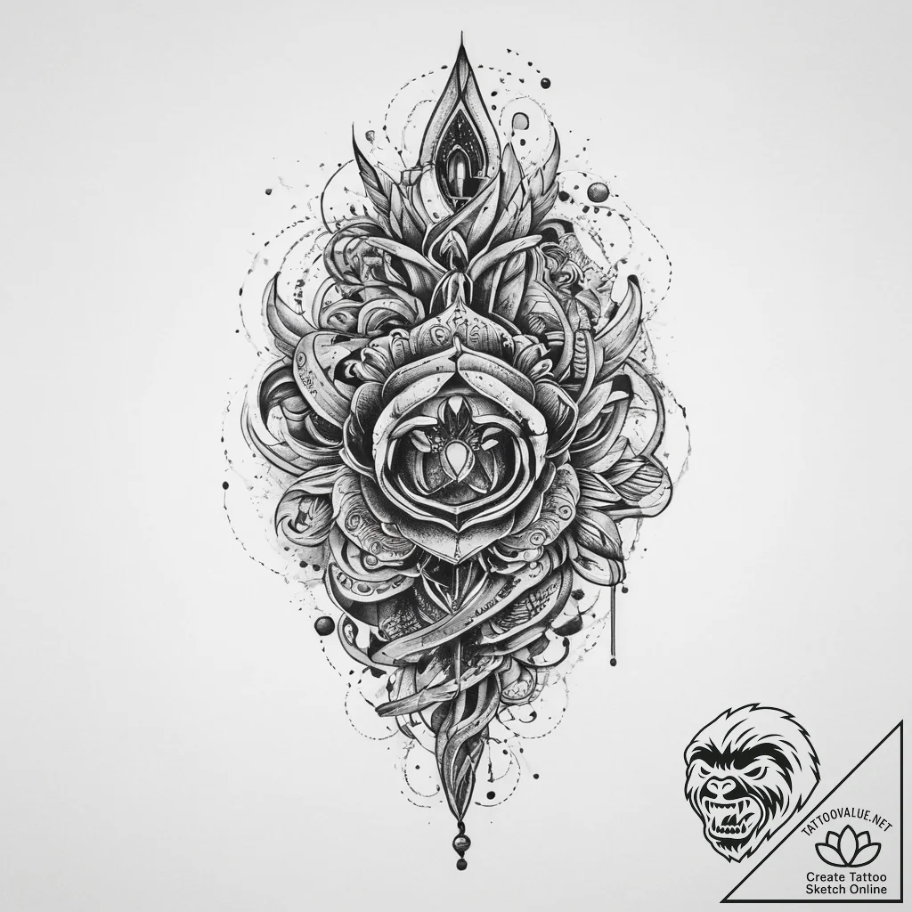 Tattoo sketch delicate tattoo, concept art fo... - tattoo sketch (№1759364599_0, 02.10.2025 00:23) — tattoovalue.net