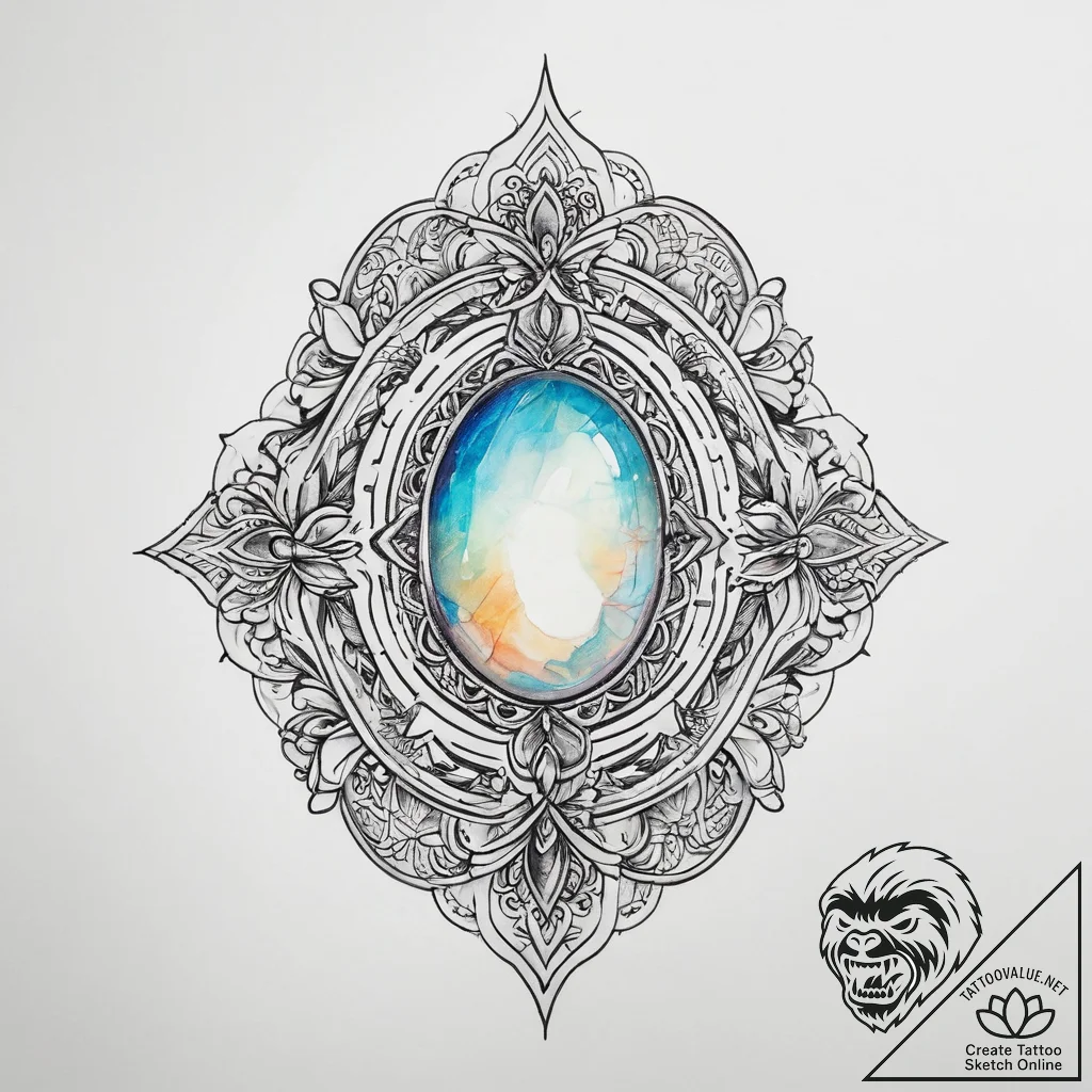 Tattoo sketch opal - tattoo sketch (№1759365389_0, 02.10.2025 00:36) — tattoovalue.net