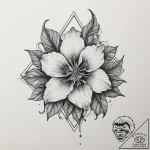 Tattoo sketch columbine flower, artistic tatt… – tattoo sketch (№1759365795_0, 02.10.2025 00:43) — tattoovalue.net