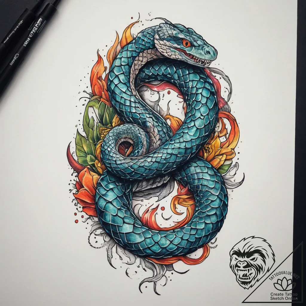 Tattoo sketch jormungandr snake, tattoo sketc... - tattoo sketch (№1759366786_0, 02.10.2025 00:59) — tattoovalue.net