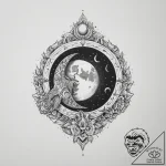 Tattoo sketch turtleneck sweater with a moon,… – tattoo sketch (№1759367192_0, 02.10.2025 01:06) — tattoovalue.net