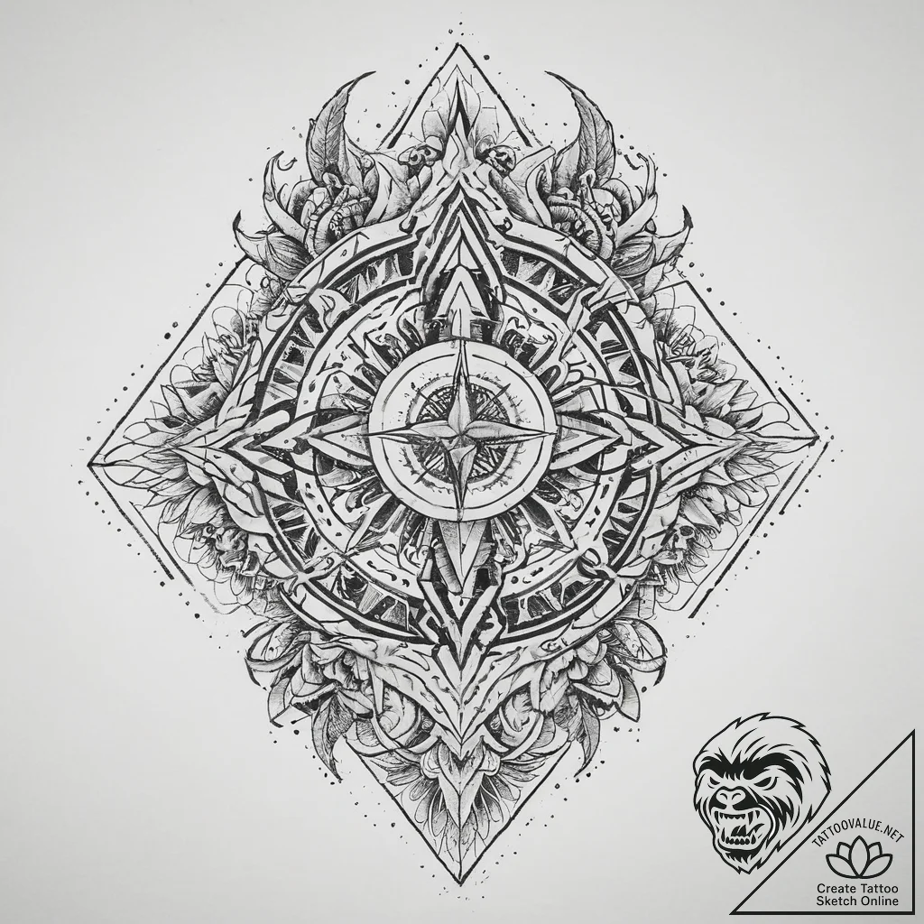 Tattoo sketch "never surrender", concept art... - tattoo sketch (№1759367789_0, 02.10.2025 01:16) — tattoovalue.net