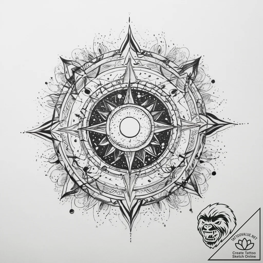 Tattoo sketch cosmic story - tattoo sketch (№1759372158_0, 02.10.2025 02:29) — tattoovalue.net