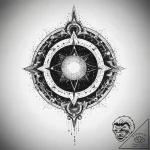 Tattoo sketch cosmic history, concept art for… – tattoo sketch (№1759375541_0, 02.10.2025 03:25) — tattoovalue.net
