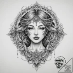 Tattoo sketch sacred representation, concept… – tattoo sketch (№1759376530_0, 02.10.2025 03:42) — tattoovalue.net