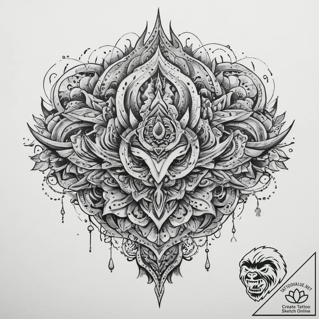Tattoo sketch abstract lines, tattoo flash sh... - tattoo sketch (№1759377724_0, 02.10.2025 04:02) — tattoovalue.net