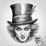 Tattoo sketch the mad hatter hat – tattoo sketch (№1759379521_0, 02.10.2025 04:32) — tattoovalue.net