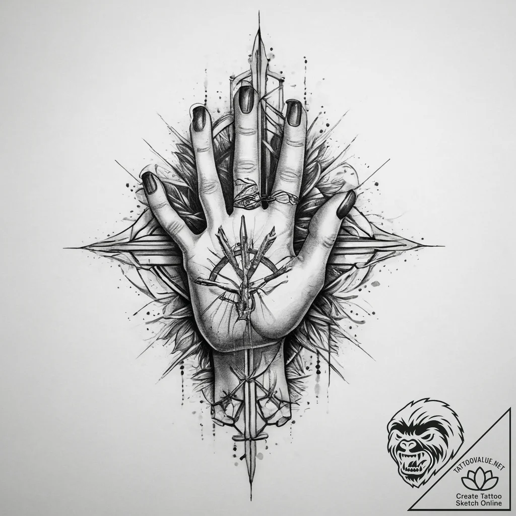 Tattoo sketch hands with a paper, tattoo flas... - tattoo sketch (№1759379919_0, 02.10.2025 04:38) — tattoovalue.net