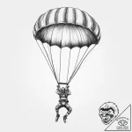 Tattoo sketch skydiving a parachute – tattoo sketch (№1759380320_0, 02.10.2025 04:45) — tattoovalue.net