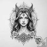 Tattoo sketch blessed spirit – tattoo sketch (№1759381908_0, 02.10.2025 05:11) — tattoovalue.net