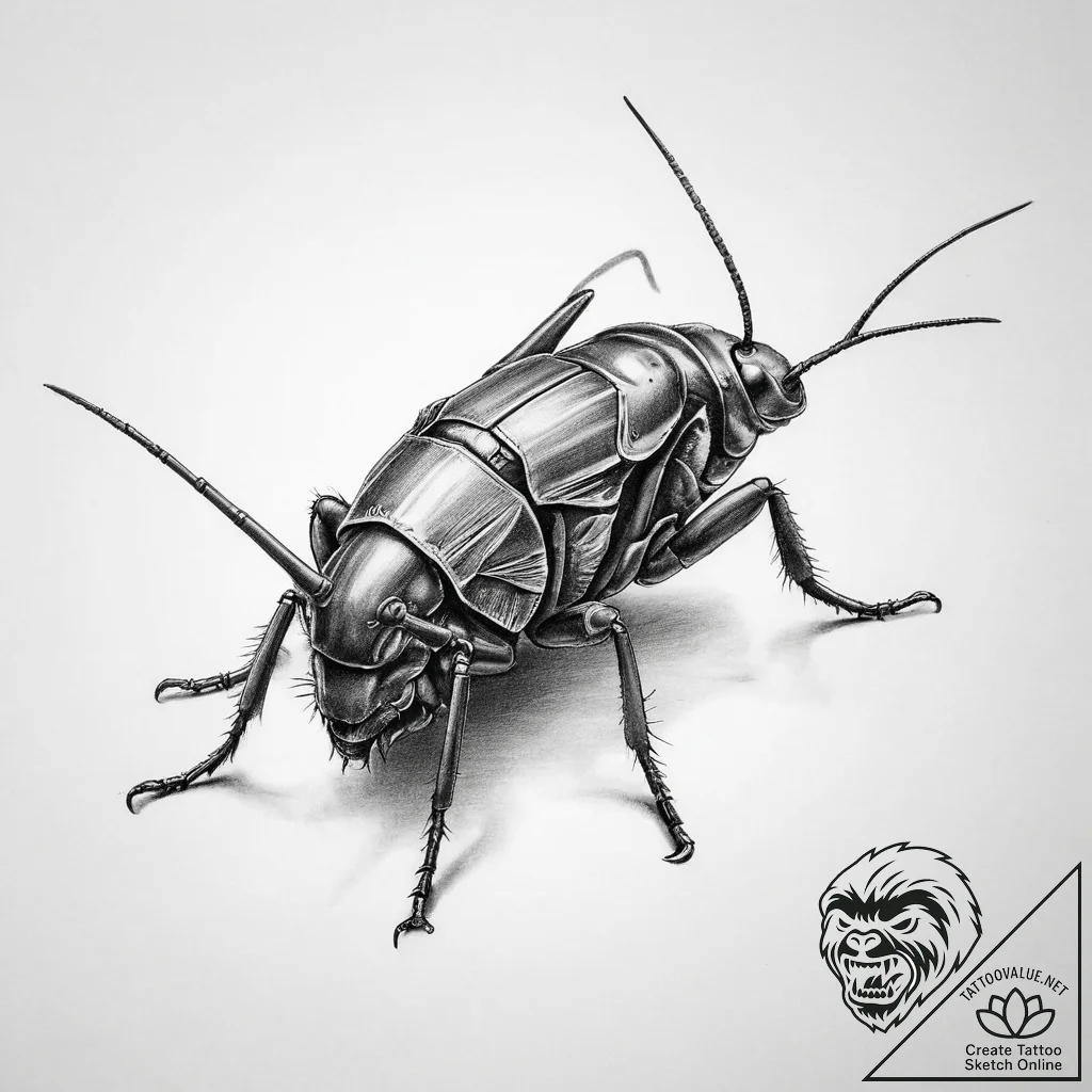 Tattoo sketch mole cricket, concept art for t... - tattoo sketch (№1759382503_0, 02.10.2025 05:21) — tattoovalue.net