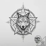 Tattoo sketch pentagram with a wolf, artistic… – tattoo sketch (№1759383303_0, 02.10.2025 05:35) — tattoovalue.net