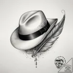 Tattoo sketch fedora with a feather, tattoo f… – tattoo sketch (№1759383699_0, 02.10.2025 05:41) — tattoovalue.net