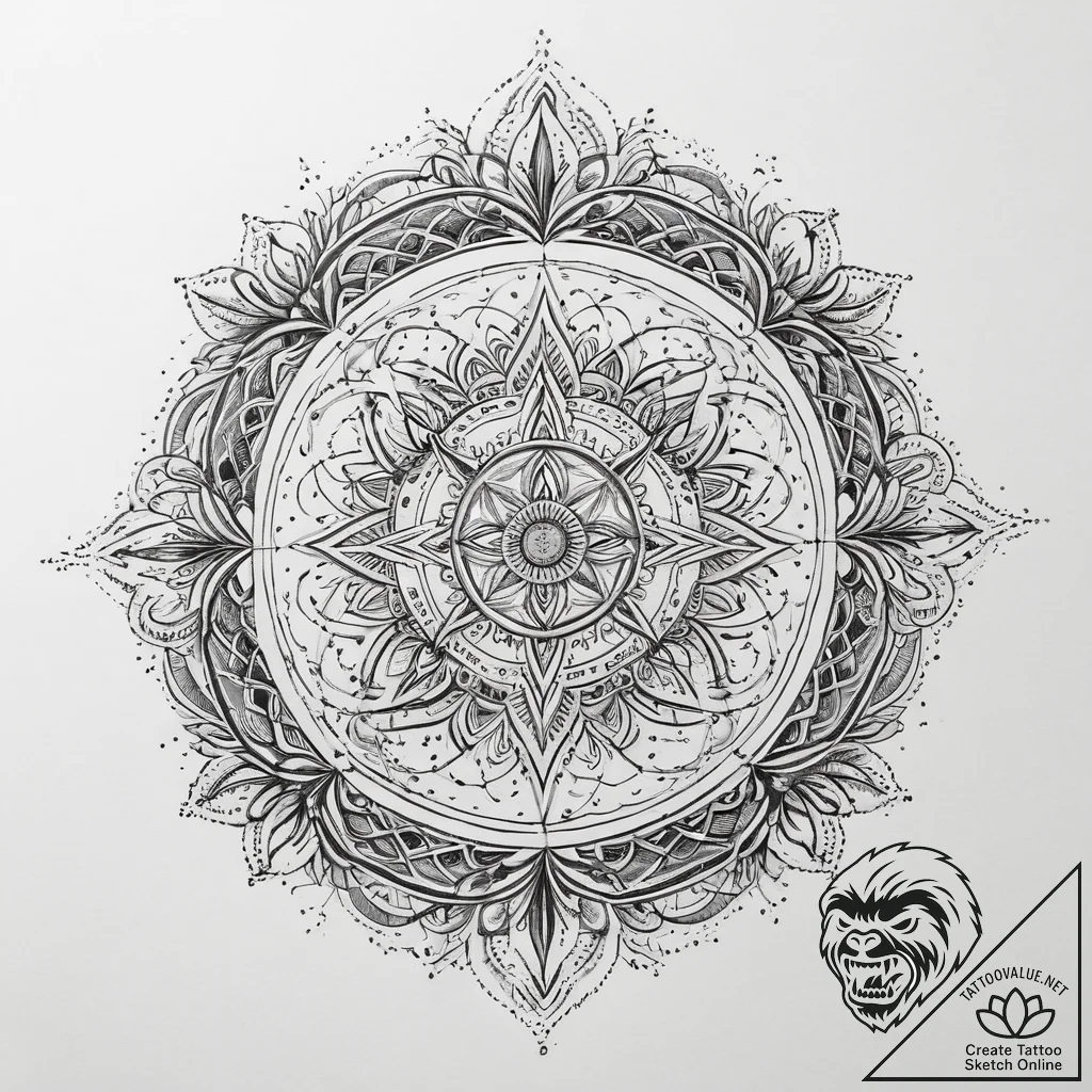 Tattoo sketch cosmic past, concept art for ta... - tattoo sketch (№1759383897_0, 02.10.2025 05:44) — tattoovalue.net