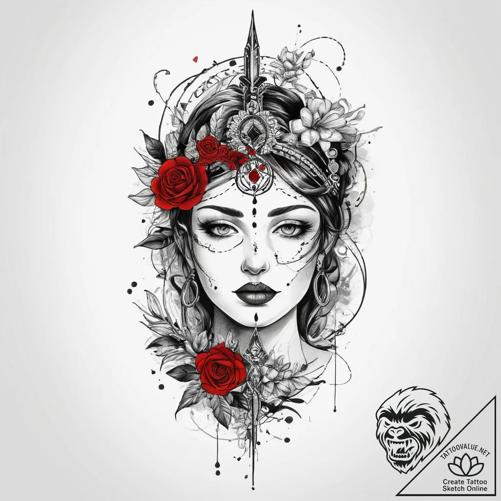 Tattoo sketch sacred narrative, ink illustrat... - tattoo sketch (№1759384096_0, 02.10.2025 05:48) — tattoovalue.net