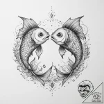 Tattoo sketch pisces fish – tattoo sketch (№1759384294_0, 02.10.2025 05:51) — tattoovalue.net