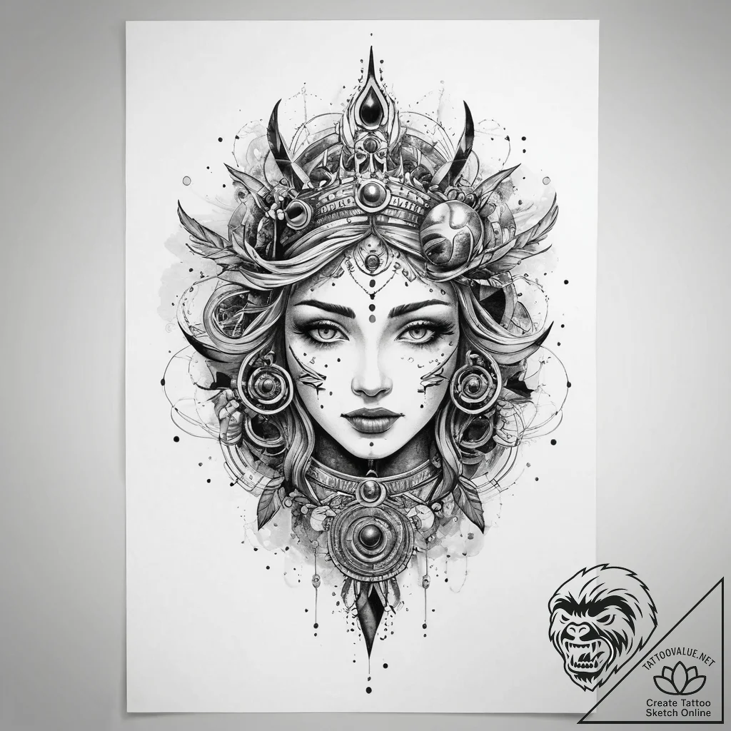 Tattoo sketch cosmic realm, tattoo drawing ou... - tattoo sketch (№1759384697_0, 02.10.2025 05:58) — tattoovalue.net