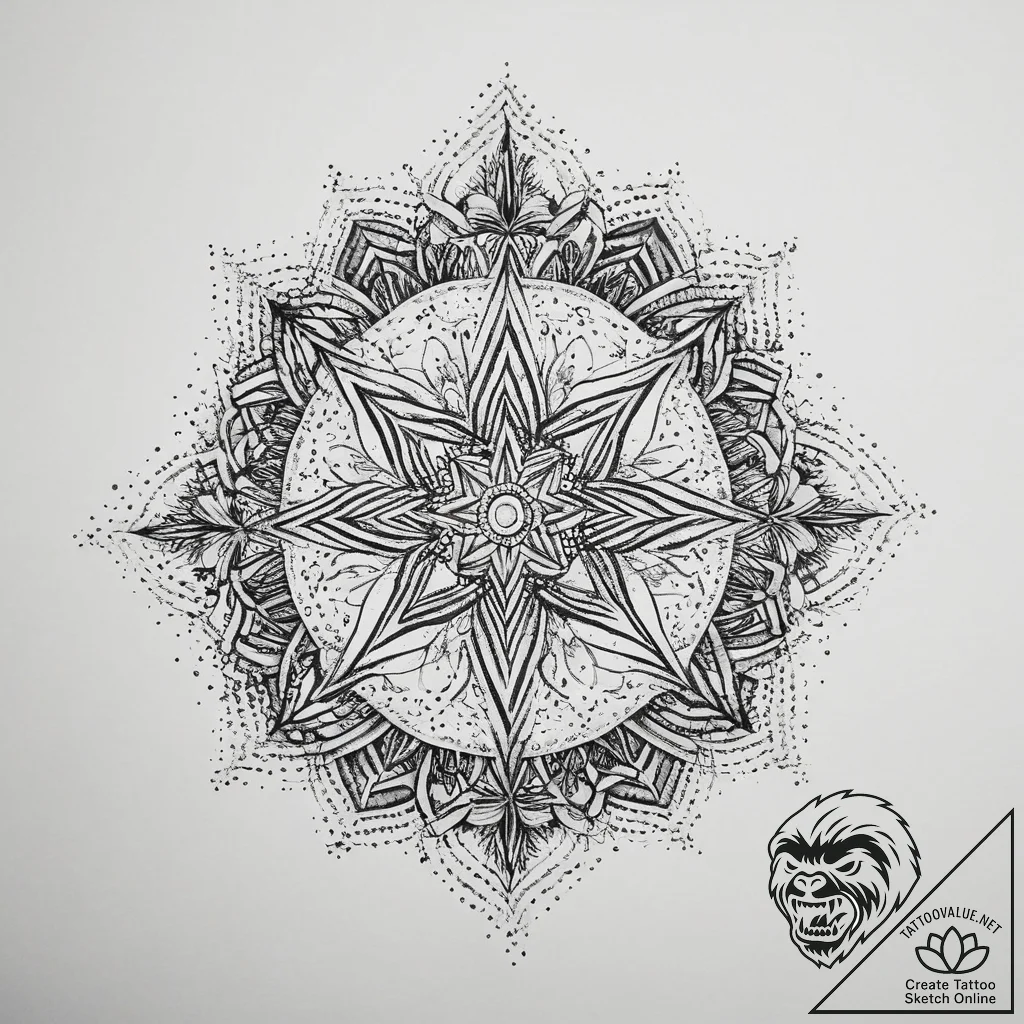 Tattoo sketch islamic geometric patterns, tat... - tattoo sketch (№1759384896_0, 02.10.2025 06:01) — tattoovalue.net