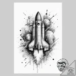 Tattoo sketch space race rocket taking off, c… – tattoo sketch (№1759385094_0, 02.10.2025 06:04) — tattoovalue.net