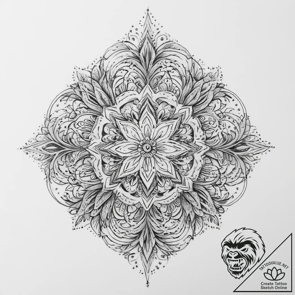 Tattoo sketch amaranth, tattoo line art, blac... - tattoo sketch (№1759385689_0, 02.10.2025 06:14) — tattoovalue.net