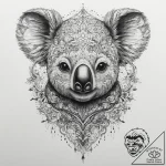 Tattoo sketch koala, tattoo line art, rough s… – tattoo sketch (№1759385889_0, 02.10.2025 06:18) — tattoovalue.net