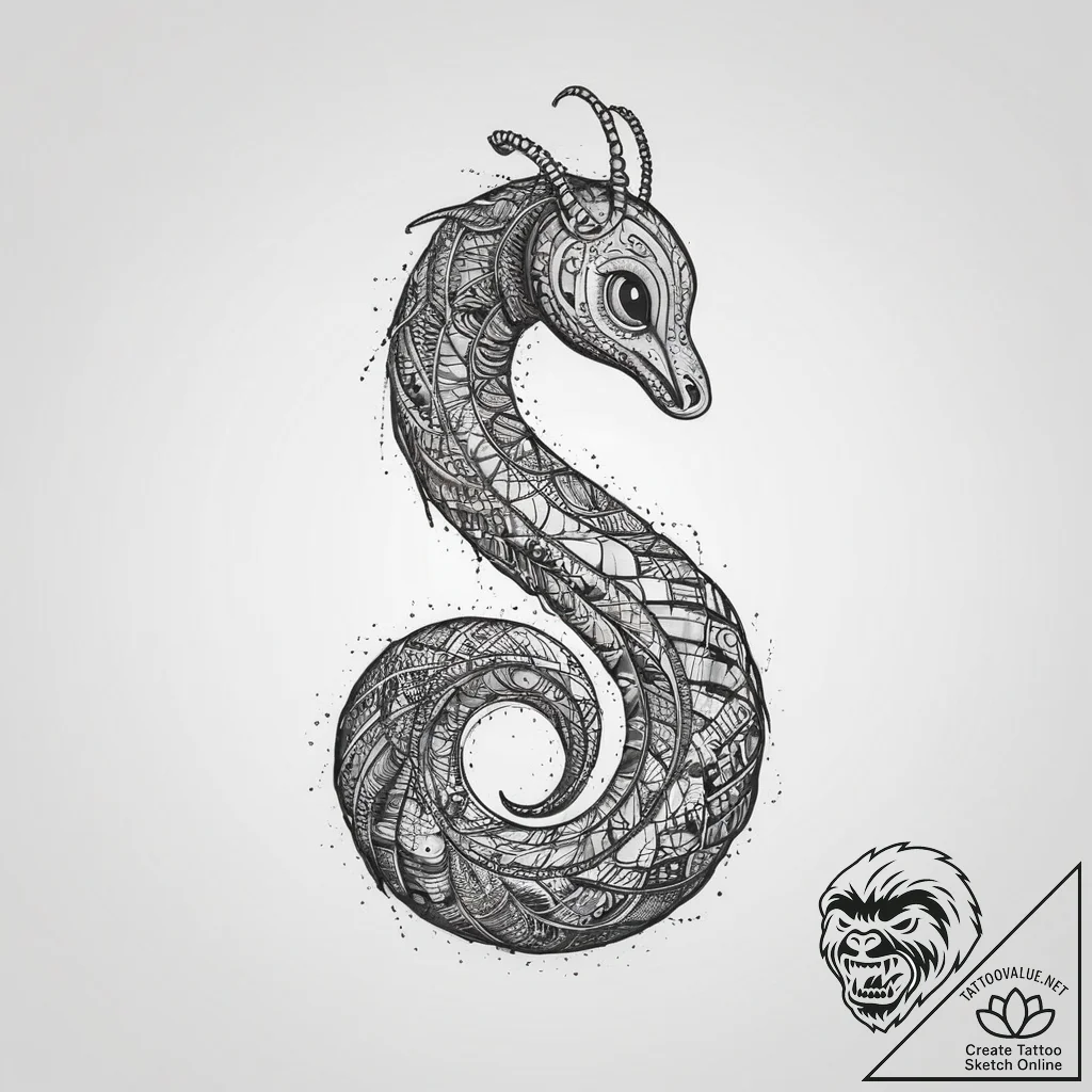 Tattoo sketch puns a worm that says "i'm a wo... - tattoo sketch (№1759386087_0, 02.10.2025 06:21) — tattoovalue.net