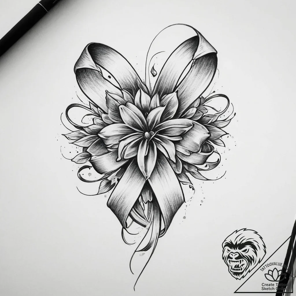 Tattoo sketch ribbon tattoo - tattoo sketch (№1759387077_0, 02.10.2025 06:37) — tattoovalue.net