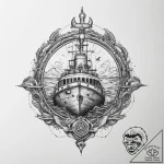 Tattoo sketch submarine patrol, ink illustrat… – tattoo sketch (№1759387276_0, 02.10.2025 06:41) — tattoovalue.net