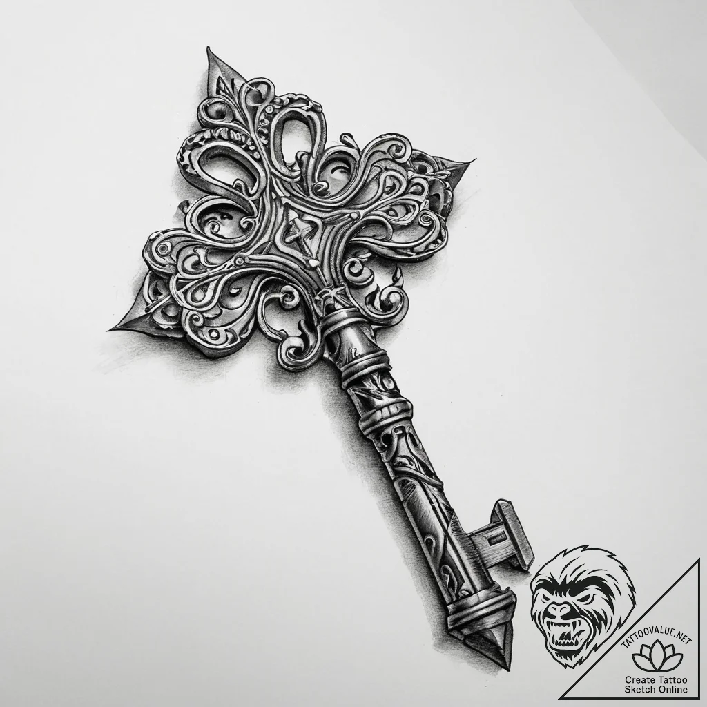 Tattoo sketch house key with a door, tattoo l... - tattoo sketch (№1759387474_0, 02.10.2025 06:44) — tattoovalue.net