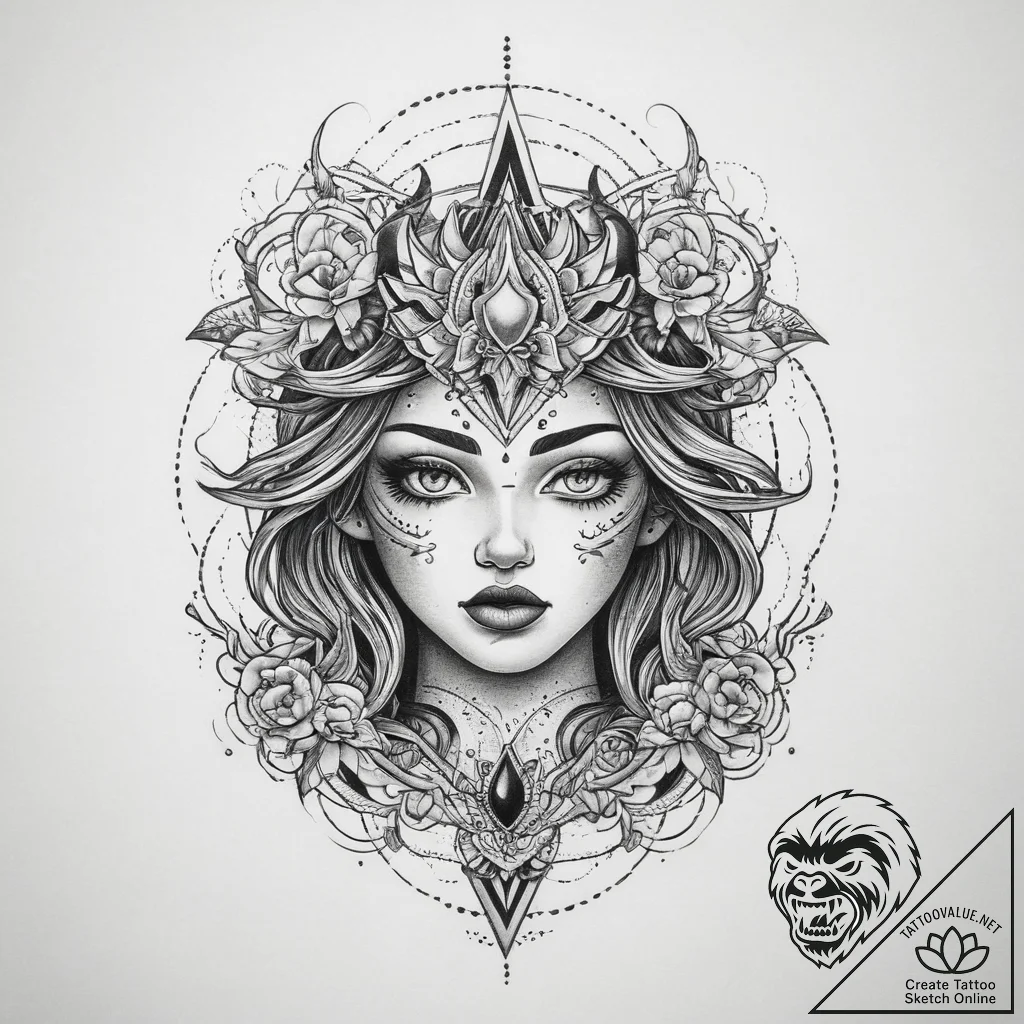 Tattoo sketch cosmic entity, tattoo drawing o... - tattoo sketch (№1759387874_0, 02.10.2025 06:51) — tattoovalue.net