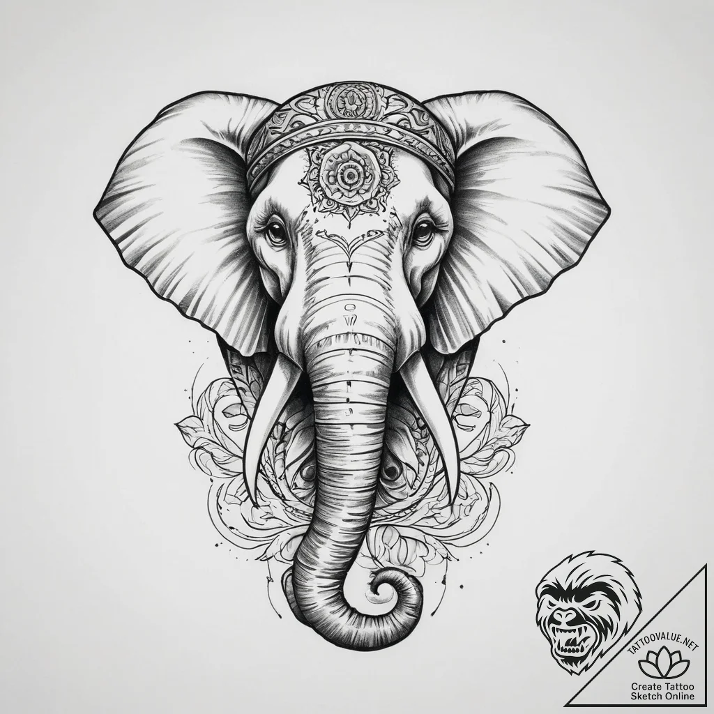 Tattoo sketch elephant, tattoo sketch design,... - tattoo sketch (№1759388074_0, 02.10.2025 06:54) — tattoovalue.net