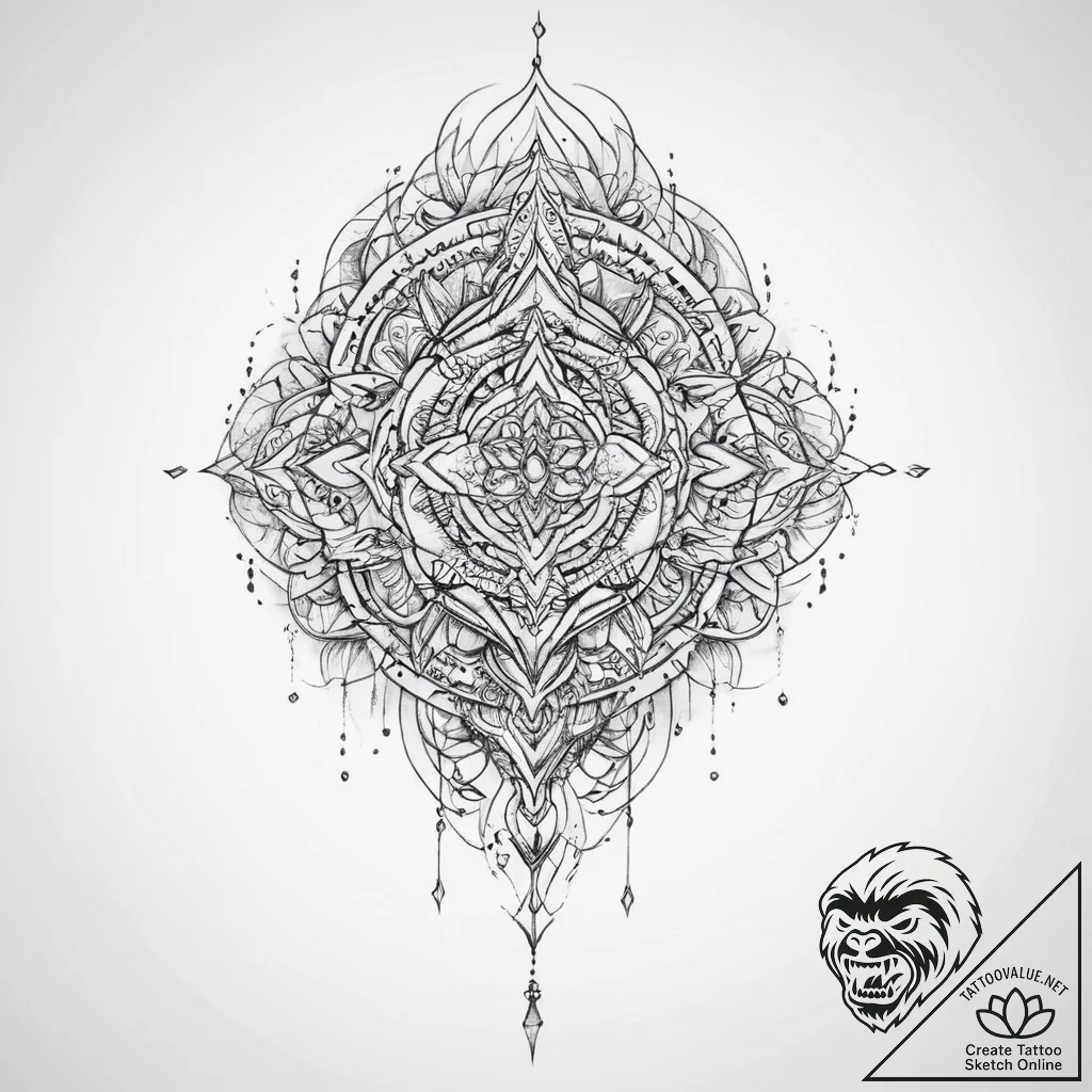 Tattoo sketch abstract линии - tattoo sketch (№1759389070_0, 02.10.2025 07:11) — tattoovalue.net