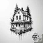 Tattoo sketch house silhouette – tattoo sketch (№1759390063_0, 02.10.2025 07:27) — tattoovalue.net
