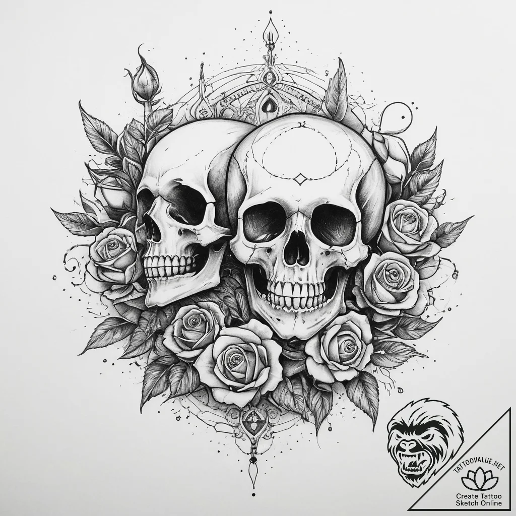 Tattoo sketch cosmic space, ink illustration... - tattoo sketch (№1759390261_0, 02.10.2025 07:31) — tattoovalue.net