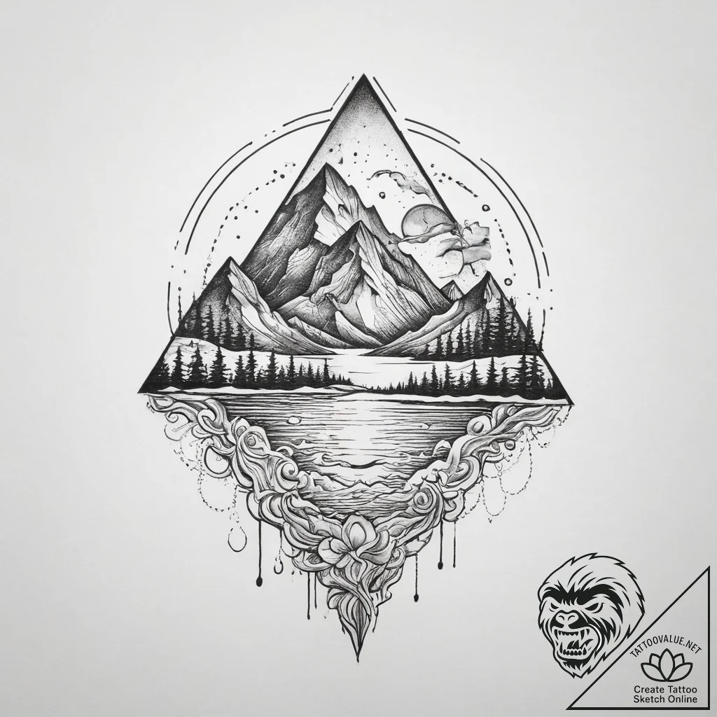 Tattoo sketch абстрактный пейзаж, tattoo draw... - tattoo sketch (№1759390658_0, 02.10.2025 07:37) — tattoovalue.net