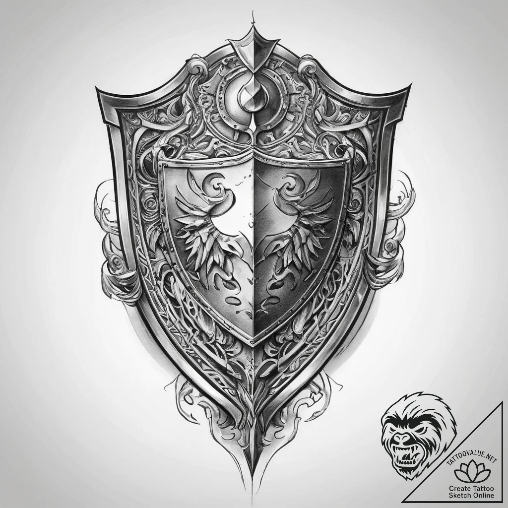 Tattoo sketch shield - tattoo sketch (№1759391258_0, 02.10.2025 07:47) — tattoovalue.net