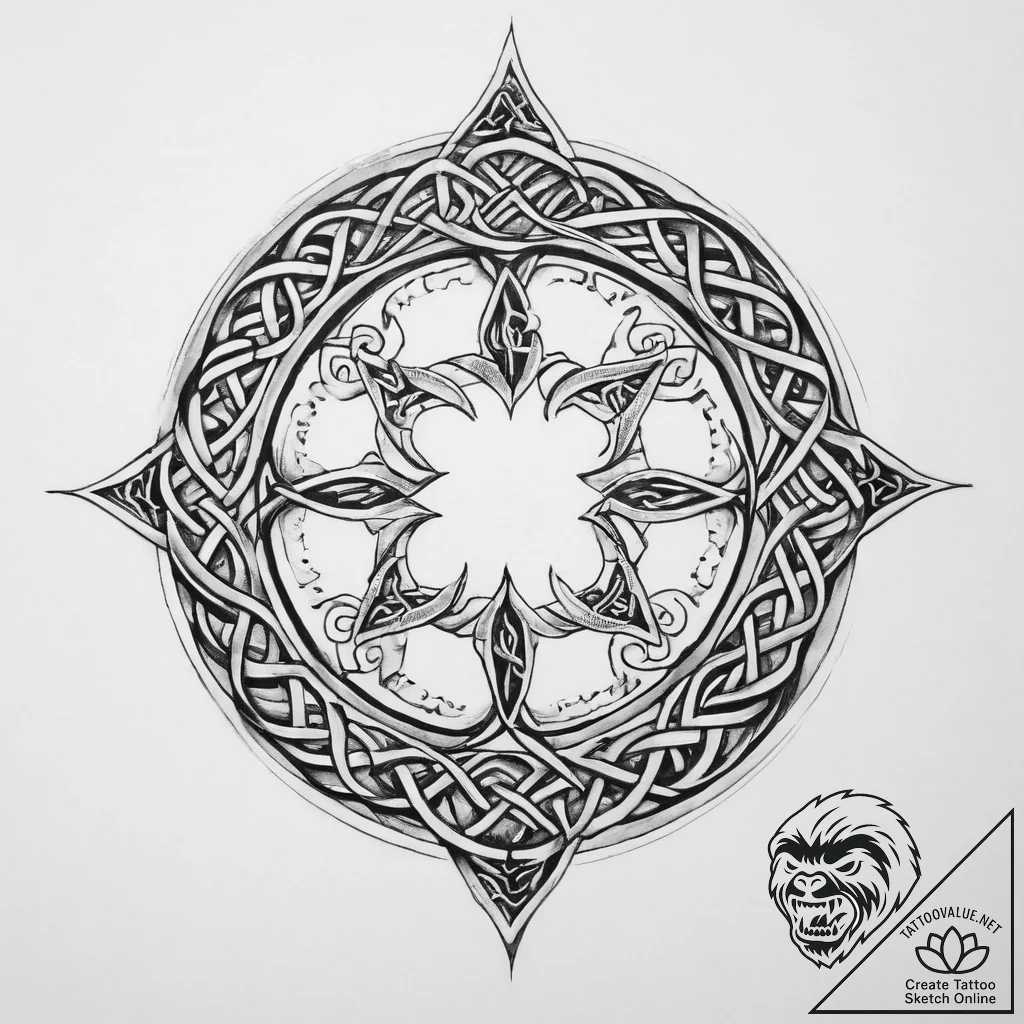 Tattoo sketch celtic spiral - tattoo sketch (№1759391853_0, 02.10.2025 07:57) — tattoovalue.net