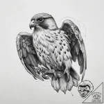 Tattoo sketch hands with a falcon, tattoo fla… – tattoo sketch (№1759392052_0, 02.10.2025 08:00) — tattoovalue.net