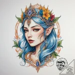 Tattoo sketch elven queen beauty, concept art… – tattoo sketch (№1759393840_0, 02.10.2025 08:30) — tattoovalue.net
