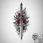 Tattoo sketch dagger, concept art for tattoo,… – tattoo sketch (№1759394036_0, 02.10.2025 08:33) — tattoovalue.net