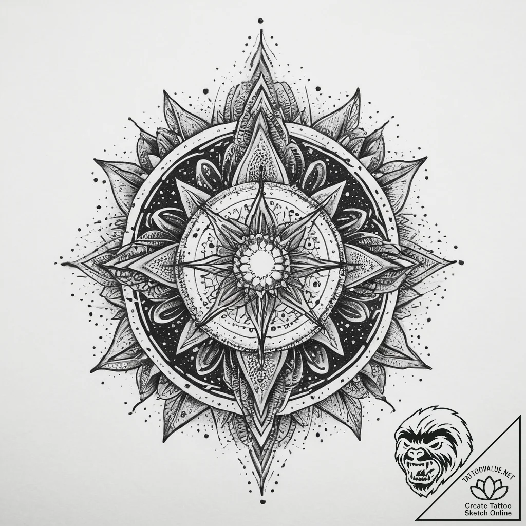 Tattoo sketch cosmic essence, tattoo flash sh... - tattoo sketch (№1759394628_0, 02.10.2025 08:43) — tattoovalue.net
