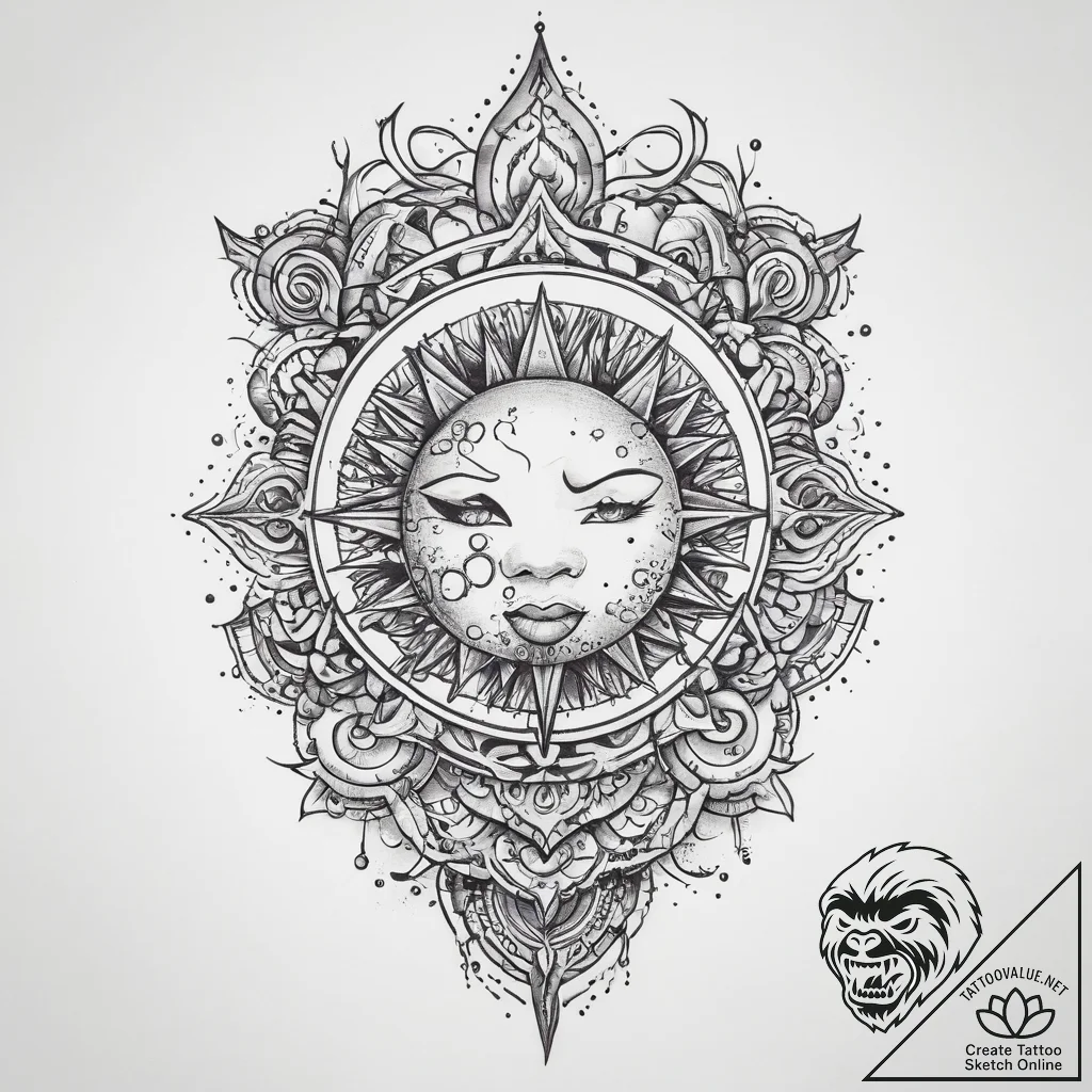 Tattoo sketch cosmos, tattoo drawing outline,... - tattoo sketch (№1759397965_0, 02.10.2025 09:39) — tattoovalue.net