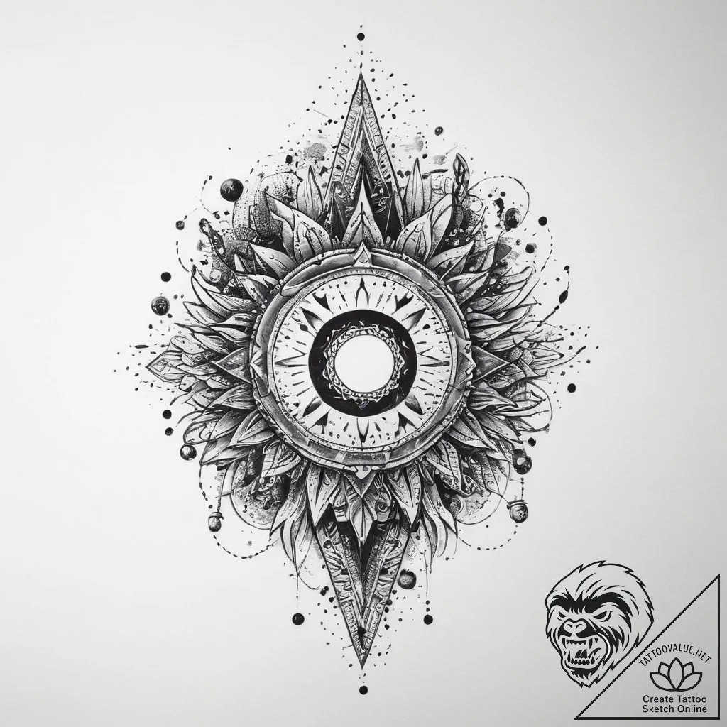 Tattoo sketch cosmic land, ink illustration f... - tattoo sketch (№1759398163_0, 02.10.2025 09:42) — tattoovalue.net